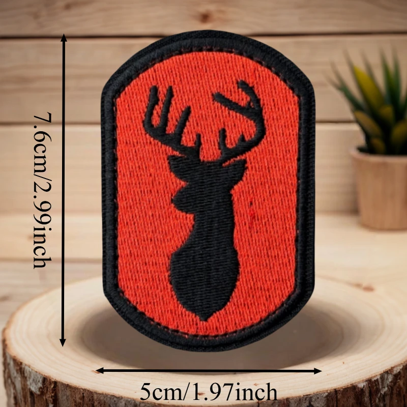Parche bordado de pistola de caza naranja Deer Hunter, insignia de moral táctica con gancho y bucle, pegatinas para mochila, parches para brazalete para ropa - imagen 3