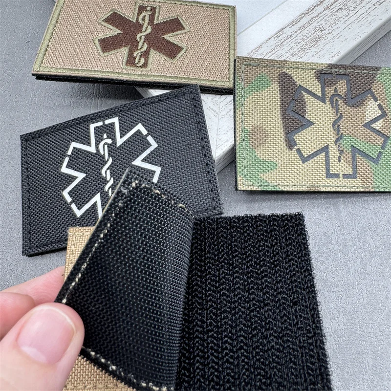 Parche reflectante IR de rescate médico Life Star, parche táctico médico de emergencia EMT EMS, insignias tácticas de gancho y bucle, Kit médico - imagen 3