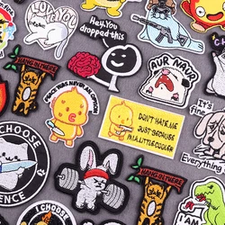 Parches bordados de pato/animales para planchar, diseño de estilo Hip Hop, ropa personalizable DIY, pegatinas decorativas para sombrero, accesorio para mochila