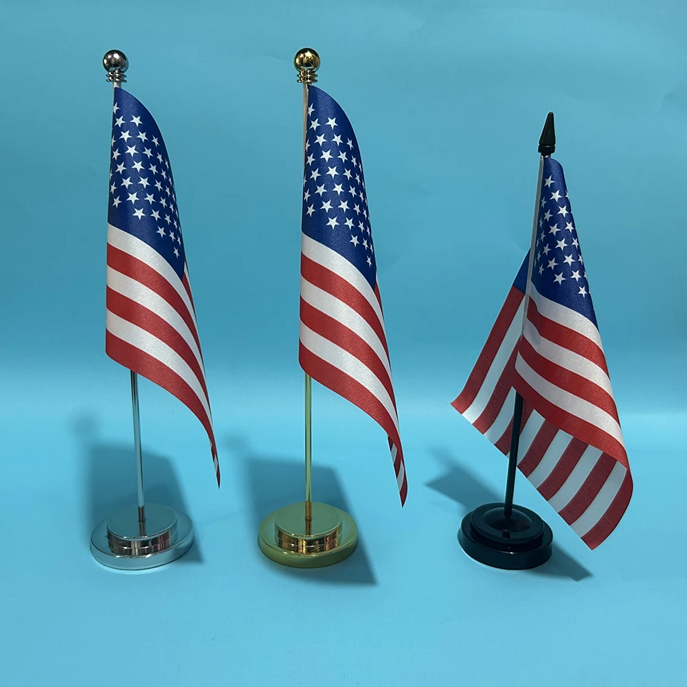 BANDERA DE SKY, bandera de escritorio de oficina de Estados Unidos, bandera americana de EE. UU., 14x21cm, adornos de escritorio de EE. UU.