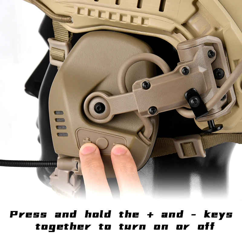 WADSN-auriculares tácticos RAC compatibles con casco de arco, cascos de la serie FAST ACH MICH, equipo Airsofty para walkie BaoFeng - imagen 5