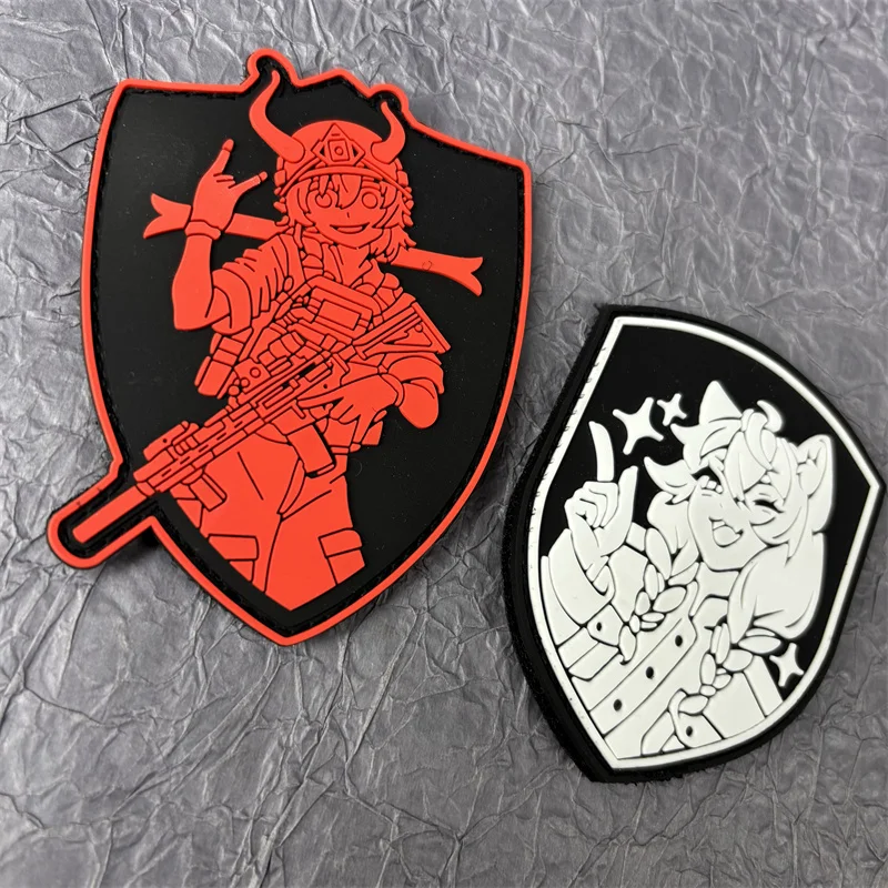 Parche de Anime de PVC Chevron para ropa, insignia de moral táctica, parches de gancho y bucle, pegatinas para brazalete militar, sombreros para mochila - imagen 2