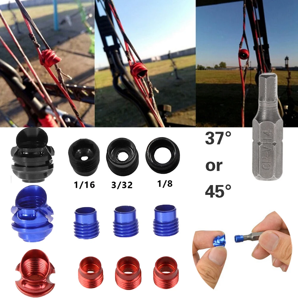 Tiro con arco 37/45 grados con capucha Peep Sight arco compuesto Peep Sight 3 uds Kit de apertura de clarificador de núcleo interno para accesorio de flecha de arco