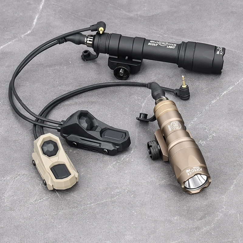 Surefir-linterna táctica M300 M600 con interruptor de presión de doble función AXON, Rifle de riel de 20mm, luz de explorador para arma Airsoft M600C - imagen 5
