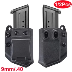 1/2 Uds. Funda Universal para revistas. 40 soporte para cargador de 9mm OWB/IWB Mag Carrier caja de revistas ajustable de plástico para cinturón