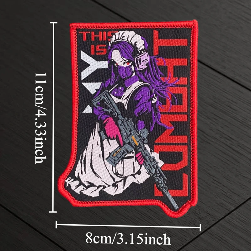 Parche táctico de Chica de Anime, insignia de moral militar con estampado de gancho y bucle, mochila, ropa, accesorios decorativos, pegatinas, brazalete - imagen 2