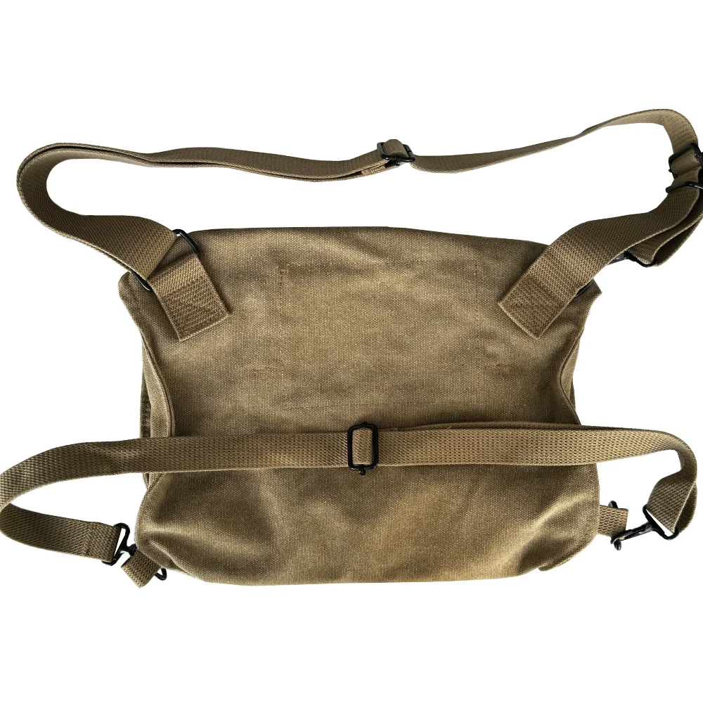 Bolsa para máscara de Gas WW2 US, Material de lona no es impermeable, bolsa de almacenamiento de color caqui, bolso Retro, equipo de soldado, bolsa táctica para máscara de Gas - imagen 2