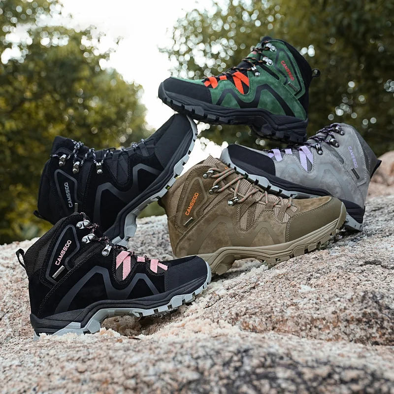 CAMSSOO zapatos de senderismo para hombre, zapatos de escalada para deportes al aire libre de invierno, botas tácticas de caza, zapatillas de Trekking cálidas para mujer, zapatos tobilleros - imagen 2
