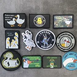 Parche táctico estampado pato para mochila, ropa y sombrero