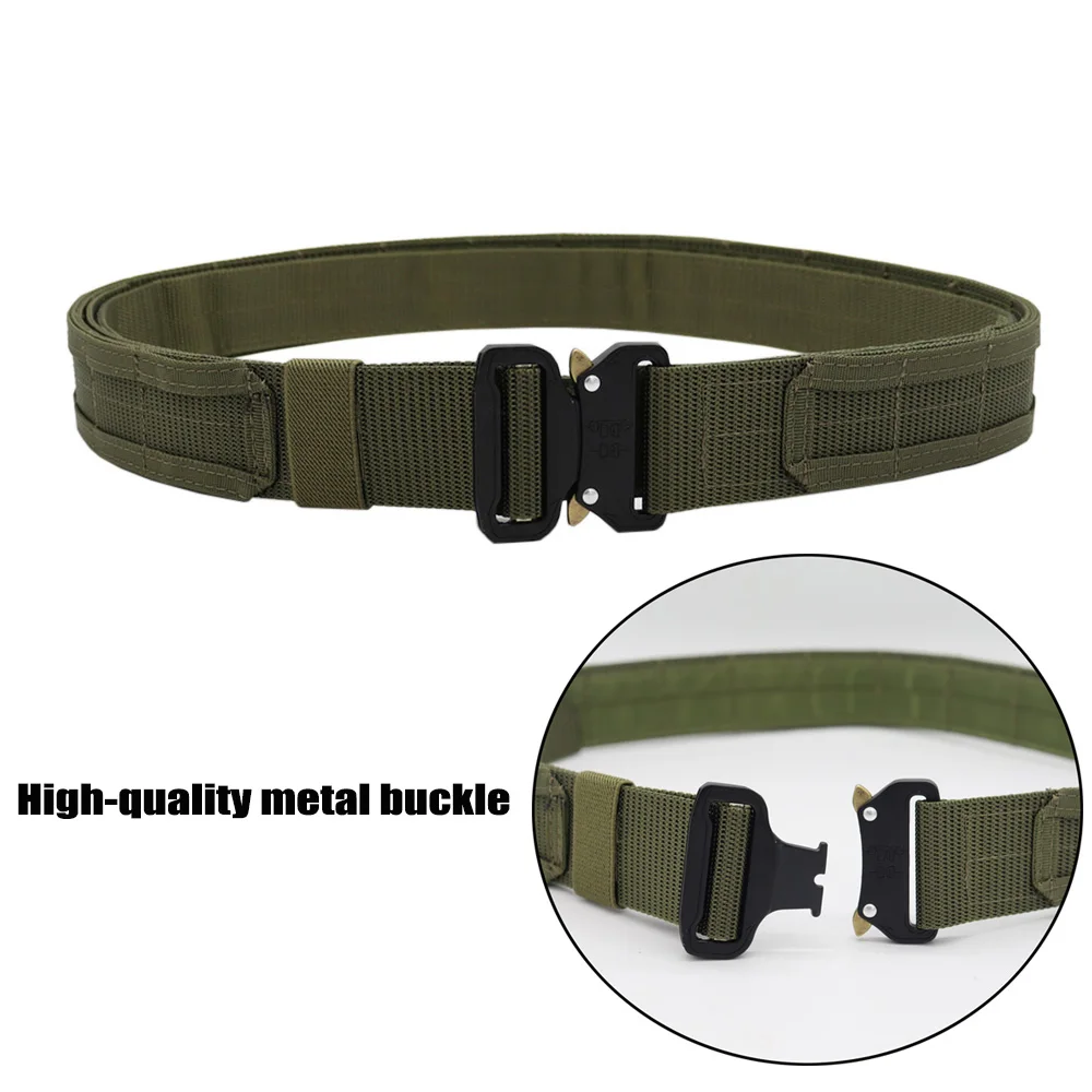 Cinturón de combate táctico cinturón de liberación rápida caza Airsoft deporte cinturón para hombre cinturón duradero con hebilla de Metal para exteriores - imagen 3