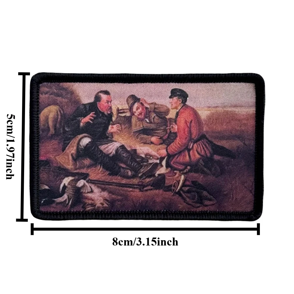 Parches de Meme "Hunter Resting", parche de gancho y bucle, brazalete moral, insignia de moral del ejército militar, pegatinas tácticas para mochila - imagen 2