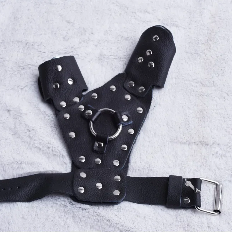 Guantes de cuero para Tirachinas, protección para tiro al aire libre, izquierda y derecha, accesorios de Caza - imagen 5