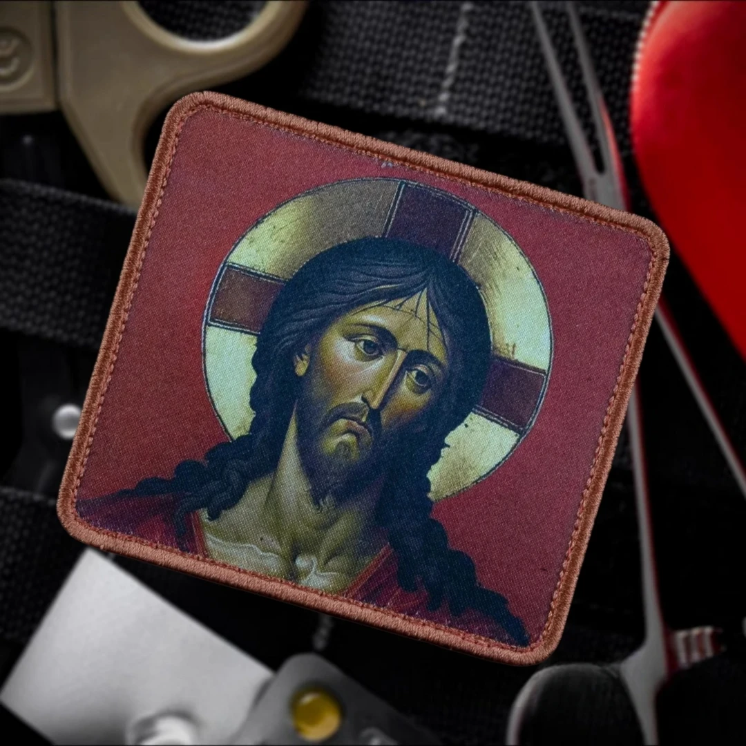 Parche táctico de Cristo Redentor, insignia de moral militar, gancho impreso de Jesús, mochila, decoración de ropa, pegatina, brazalete - imagen 2
