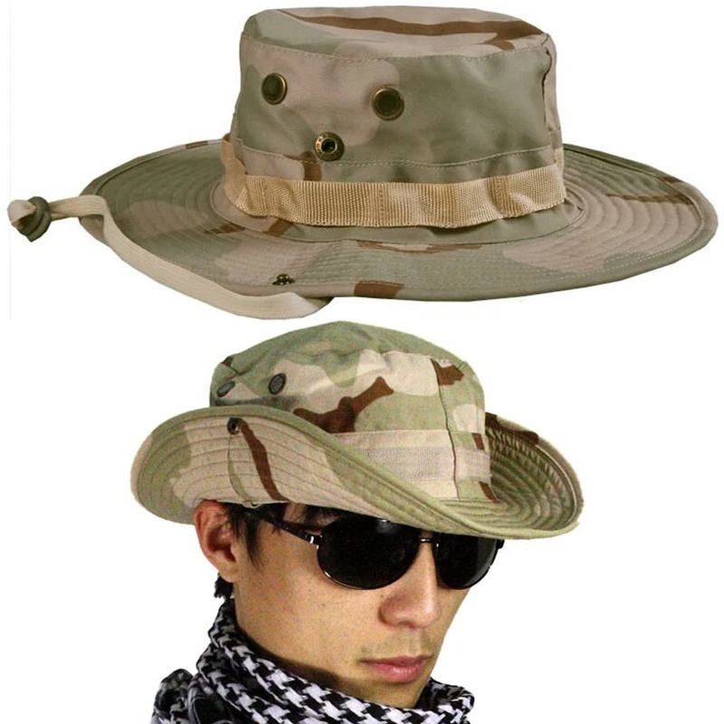Boonie sombrero de ala ancha para exteriores, gorra de protección solar, estilo clásico de combate del Ejército de EE. UU., gorra de Sol de jungla de arbusto para pesca, caza, Camping, Unisex - imagen 2
