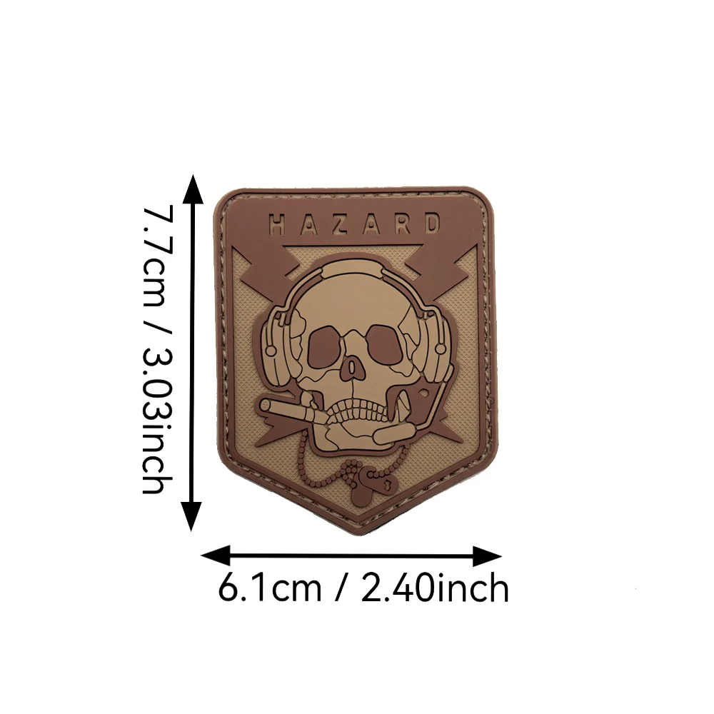 Dangerous Skeleton Soldier Morale Tactical Patch Military Armband 3D PVC Hook and Loop Patches for Clothing Backpack Sticker - imagen 4