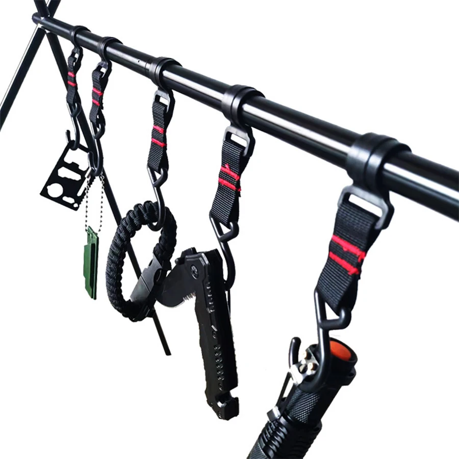 Estante colgante de aleación de aluminio para acampar al aire libre, estante de vajilla para acampar al aire libre, colgador de estante triangular - imagen 4