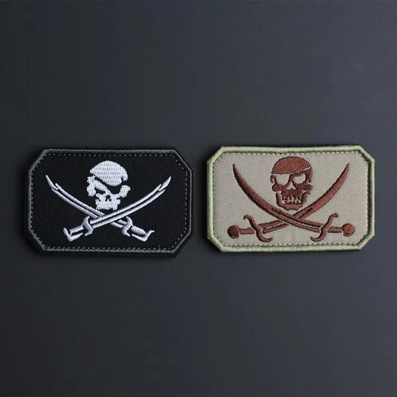 American Seal Skull 3D casco bordado Bagdes mochila pegatina brazalete táctico ojo calavera gancho y bucle parches para ropa - imagen 3