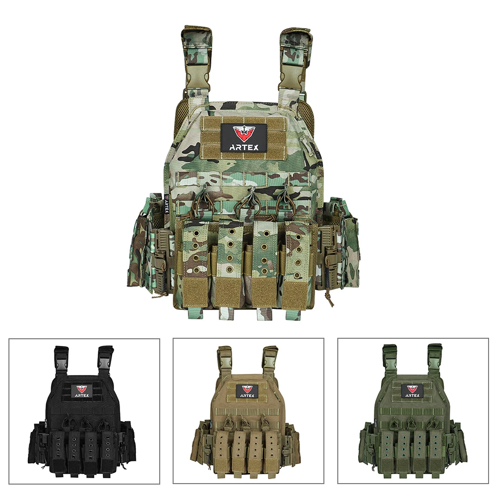 Artex Molle Chaleco táctico protección corporal cazador Chaleco táctico camuflaje chaqueta de pesca portador de placa de entrenamiento - imagen 4