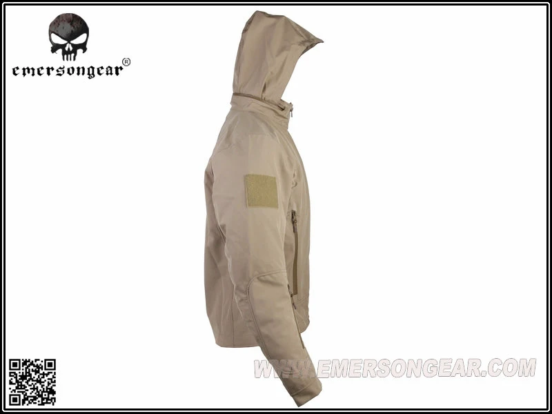 Emersongear-Chaqueta de concha suave táctica ligera para exteriores, chaqueta con capucha, transpiración transpirable, Dark Earth EM6873D - imagen 2