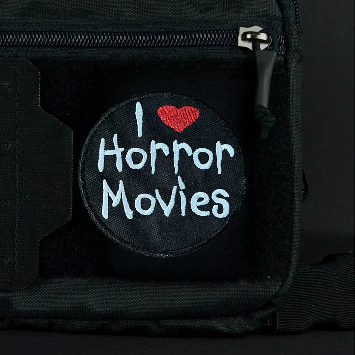 Parche bordado I LOVE HORROR MOVIES, insignia de moral táctica, brazalete militar, parches de gancho y bucle, pegatina para ropa, mochila - imagen 3
