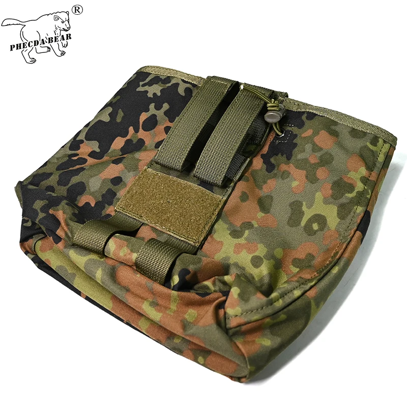 Bolsa de utilidad MOLLE táctica de nailon resistente al agua 500D plegable con camuflaje Flecktarn/MT para EDC al aire libre - imagen 2