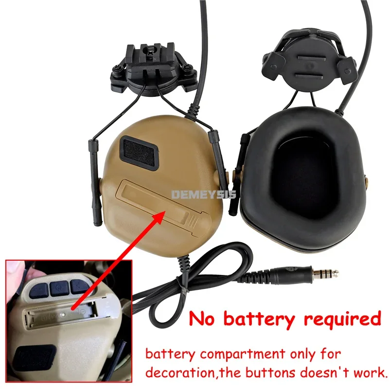 Auriculares tácticos con adaptador de riel rápido para casco, auriculares de Paintball para tiro CS al aire libre, auriculares de comunicación para deportes de caza - imagen 3
