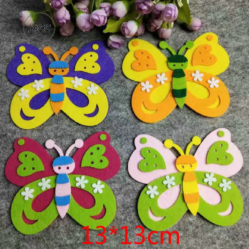 Juguete de fieltro no tejido, mariquita, abeja, Panda, mariposa, paquete de bricolaje, decoración de jardín de infantes, escuela primaria, aula, pegatina de pared - imagen 3