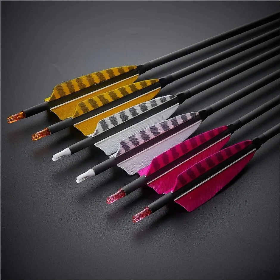 Toparchery Flechas de carbono para tiro con arco caza blanco Spine 400 - imagen 4