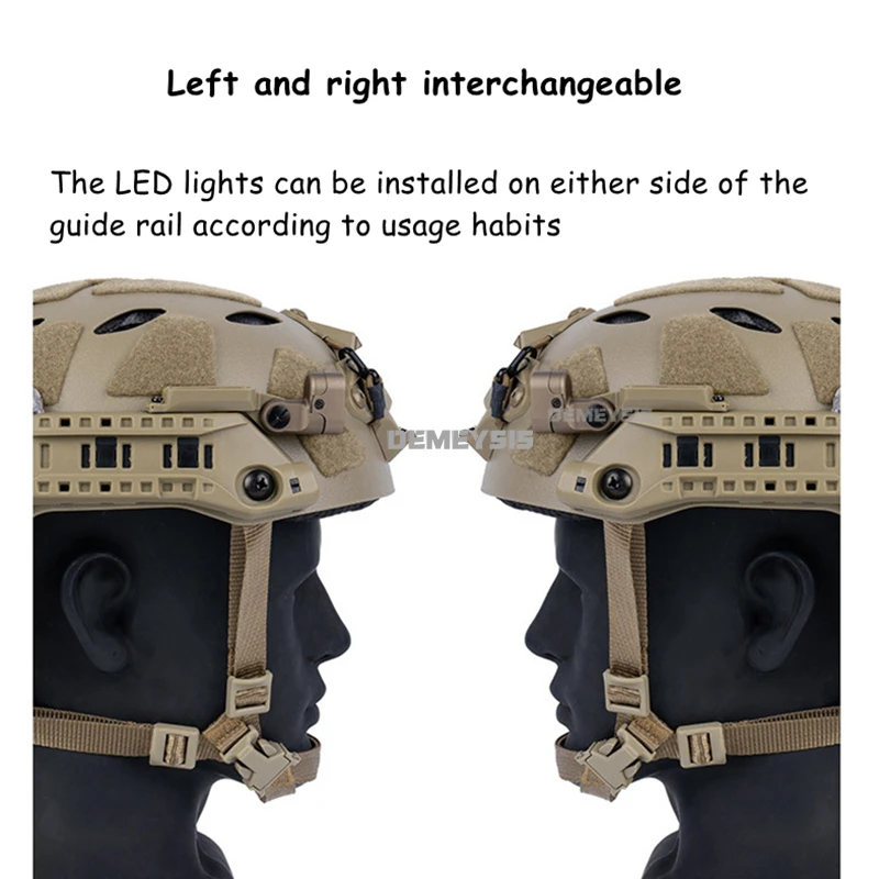 Luz de riel de arco integrada Modular para casco táctico, riel de arco Modular, 2 modos, linterna LED IR/blanca, accesorios rápidos para casco - imagen 4