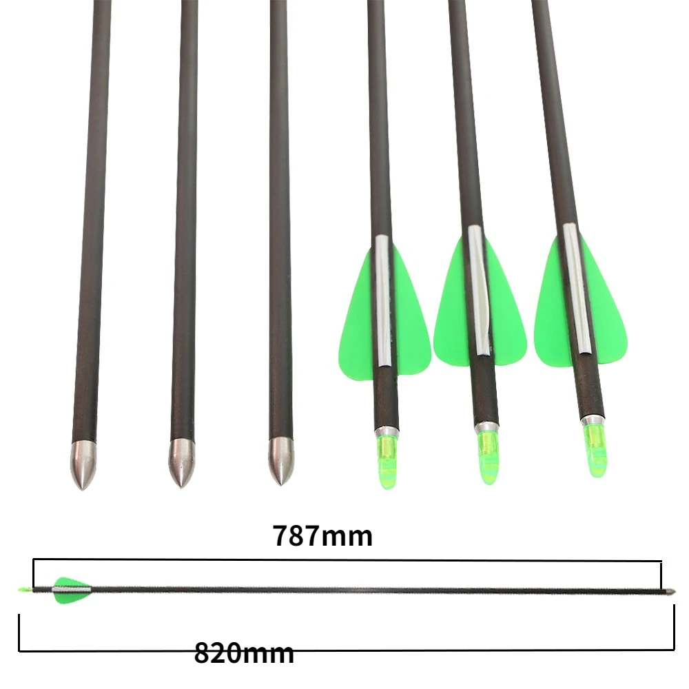 Toparchery Flechas de Carbono 32 pulgadas Spine 600 Puntas Fijas