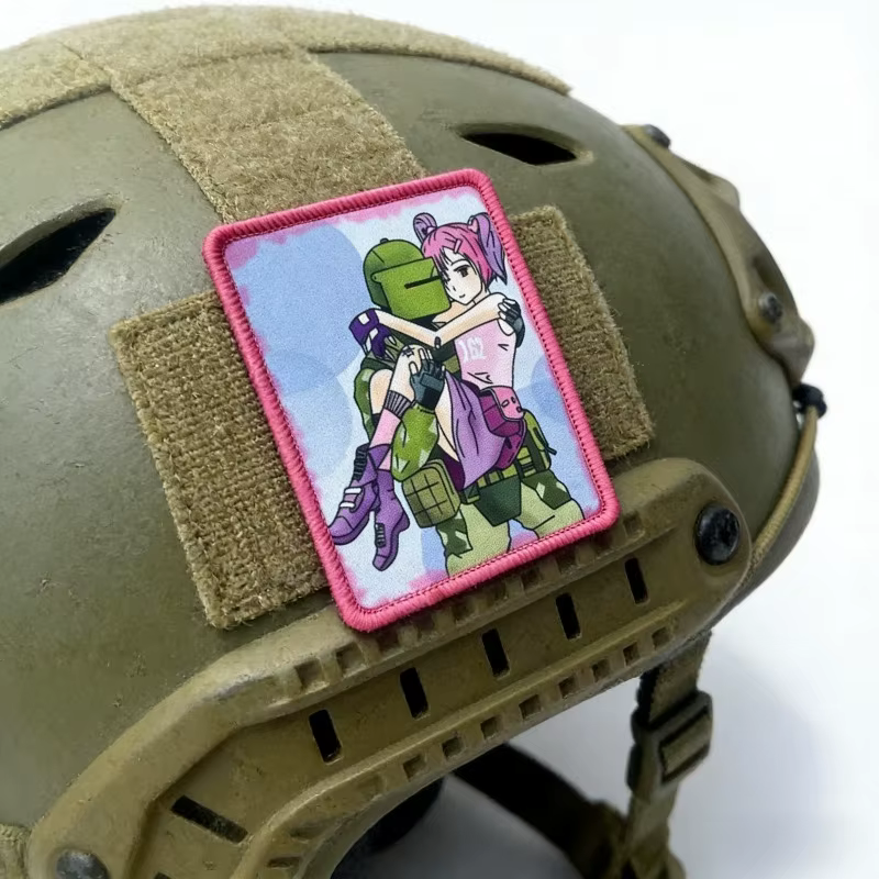 Parches tácticos militares anime chica soldado para brazo con Velcro