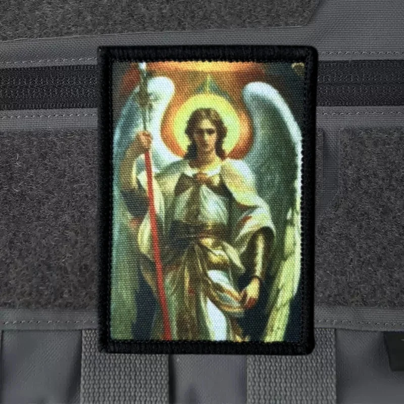 Parche de Arcángel Michael para ropa, insignia de moral táctica, brazalete con estampado, gancho, parches militares, pegatina para mochila - imagen 4