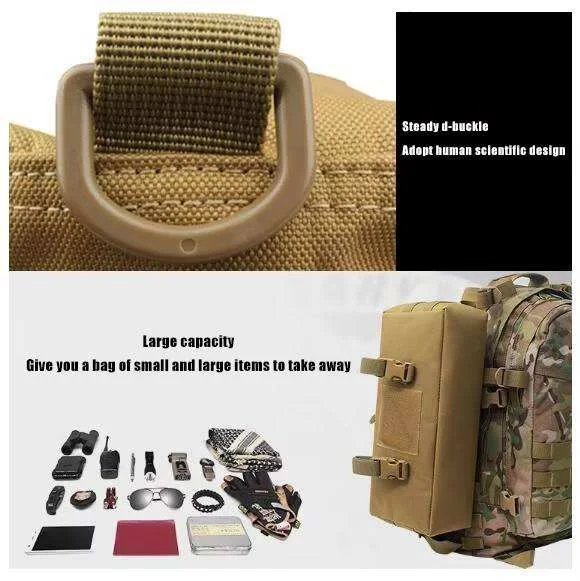 Mochilas tácticas Molle para acampar y turismo, bolso de hombro para almacenamiento al aire libre, bolsa para accesorios deportivos para senderismo y viajes