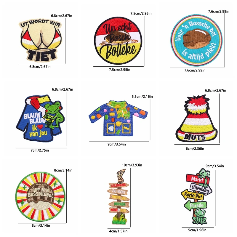 Parche con emblema de Oeteldonk de Países Bajos, parche bordado para planchar, parches para ropa, parche para coser Carnaval de Países Bajos, venta al por mayor, 5 uds. - imagen 3