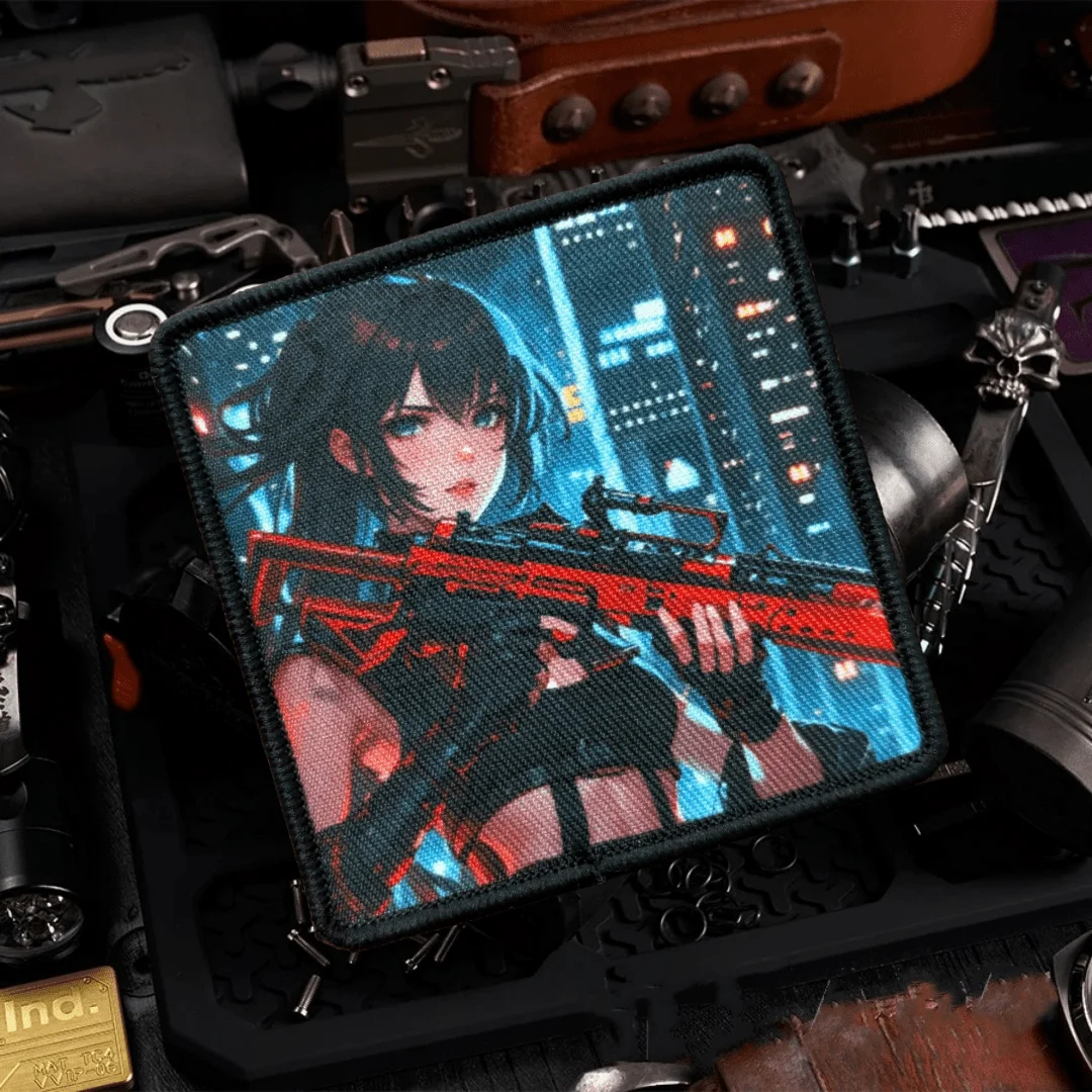 Parche táctico de chica espía urbana, parche de gancho y bucle estampado fresco, insignia de moral de Anime militar para niñas, brazalete, pegatinas para mochila - imagen 5