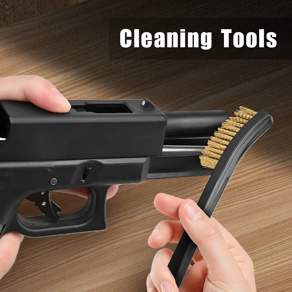 Kit de limpieza de pistola, cepillo de alambre de acero de doble extremo, juego de selección de nailon, paño de limpieza para pistola, herramienta de limpieza de barril, accesorio de caza - imagen 3