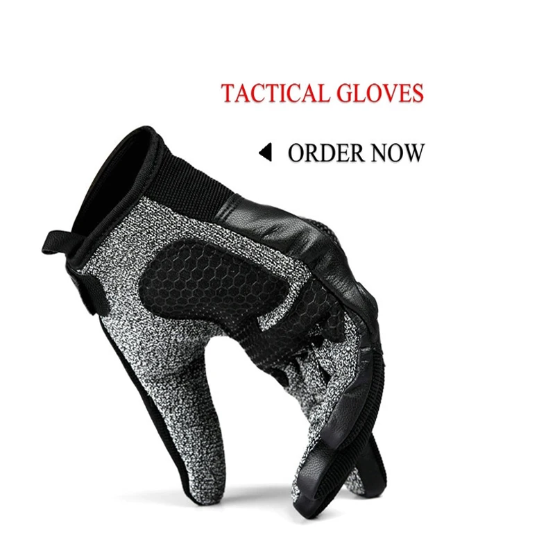 AQzxdc Guantes resistentes a cortes de protección para exteriores 5, guantes de trabajo tácticos duraderos con pantalla táctil y airbag a prueba de golpes, guantes de trabajo - imagen 3