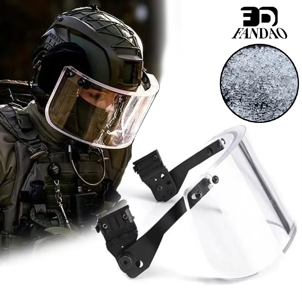 Casco Airsoft M88, protector facial balístico desmontable NIJ 3A, visera a prueba de balas, máscara, protección de cabeza a prueba de balas, Panel transparente
