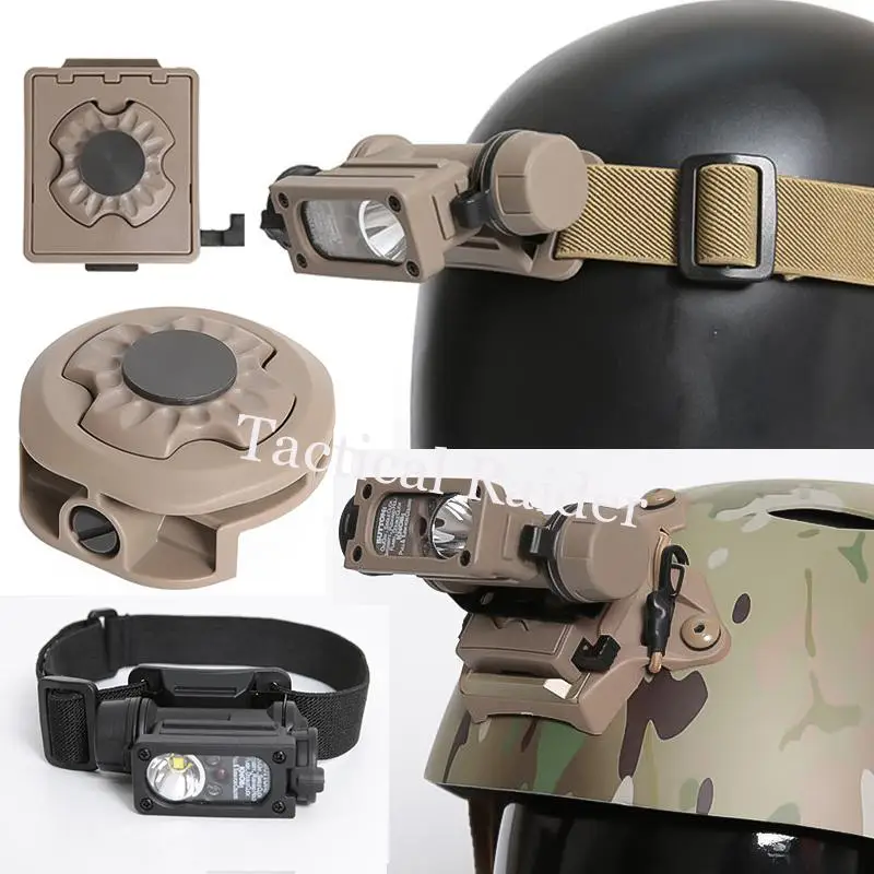 FMA Linterna táctica frontal IR con luz de emergencia tricolor