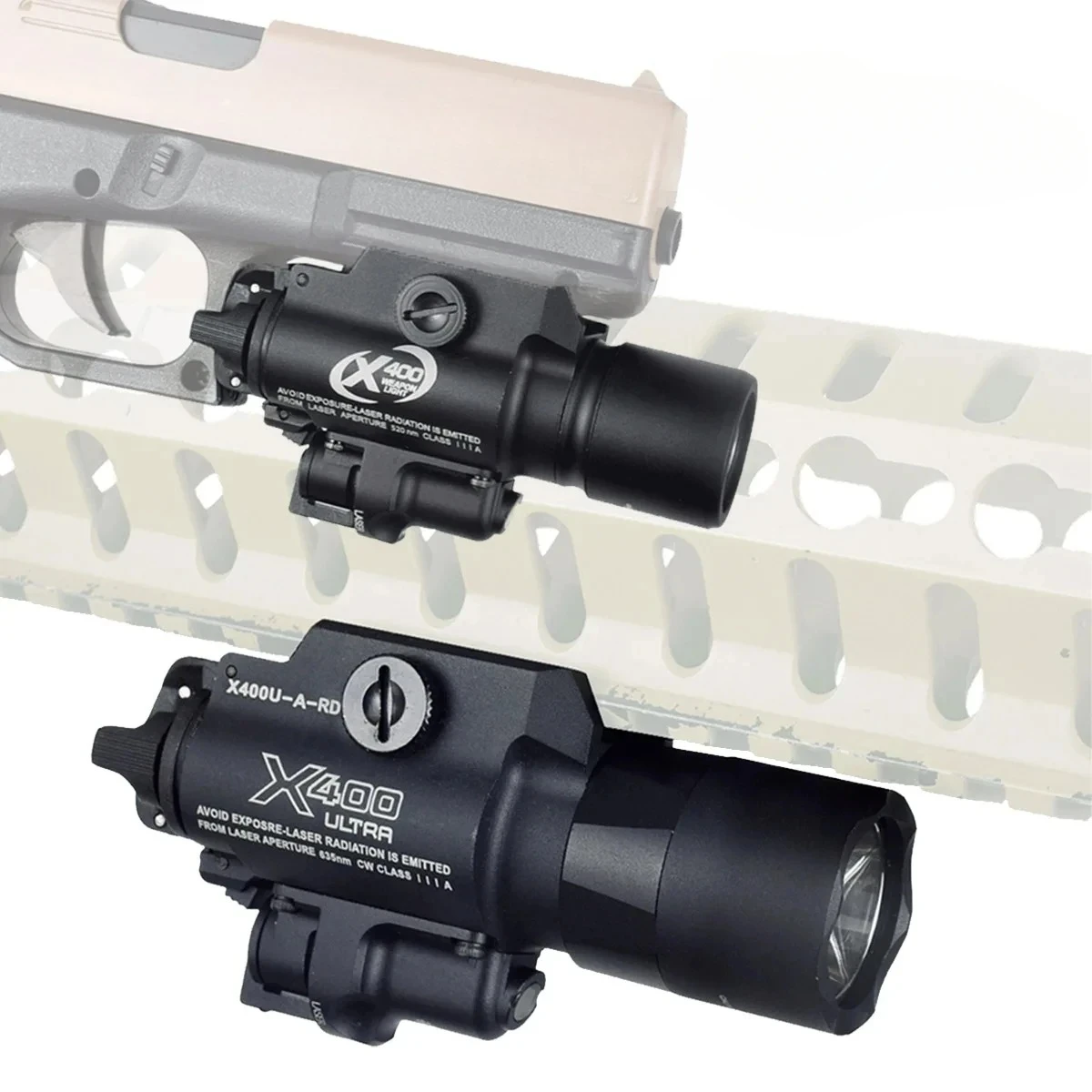 Táctico SF X400 Ultra con láser Combo armas de luz linterna pistola mira láser verde apto para G17 G19 lámpara de pistola Airsoft - imagen 2