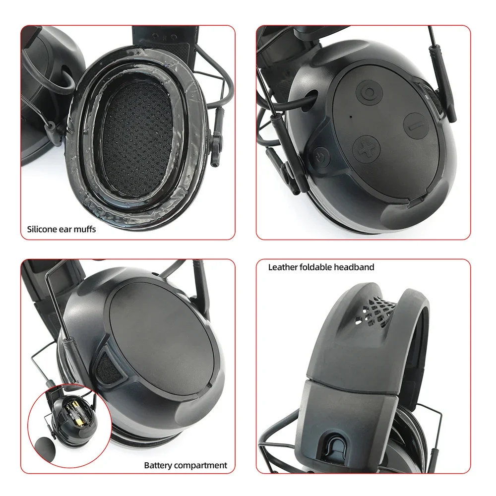 Auriculares tácticos G500, cascos electrónicos por encima de la oreja, con cancelación de ruido, para tiro y caza, Airsoft, Bluetooth, TAC-SKY - imagen 5