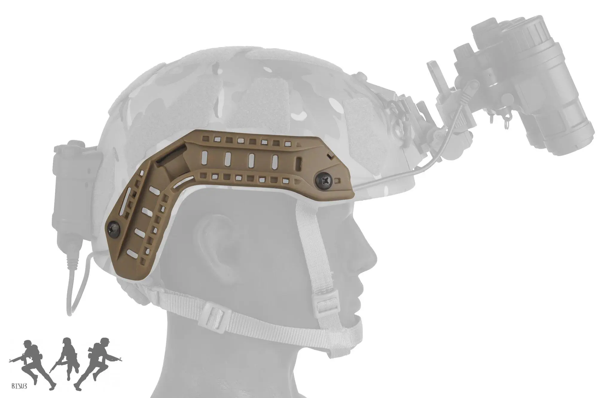 Riel de guía lateral para casco de Airsoft, accesorio táctico de corte rápido SF Ultra alto, ARC 3,0 - imagen 2