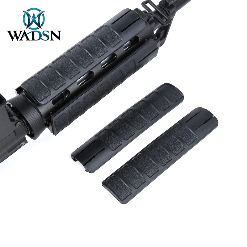 WADSN 4 Uds Panel de riel Protector cubierta de riel Picatinny táctico cubiertas de Airsoft Panel de cubierta de riel tejido acanalado para riel de 20mm - imagen 5