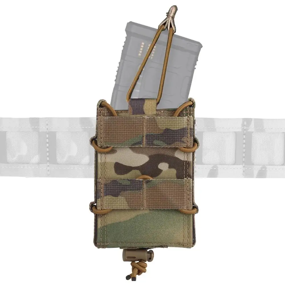 Bolsa táctica para revista de Rifle MOLLE individual 5,56 7,62 de liberación rápida para caza al aire libre AR M4 Mag bolsa con soporte equipo de tiro Airsoft - imagen 3