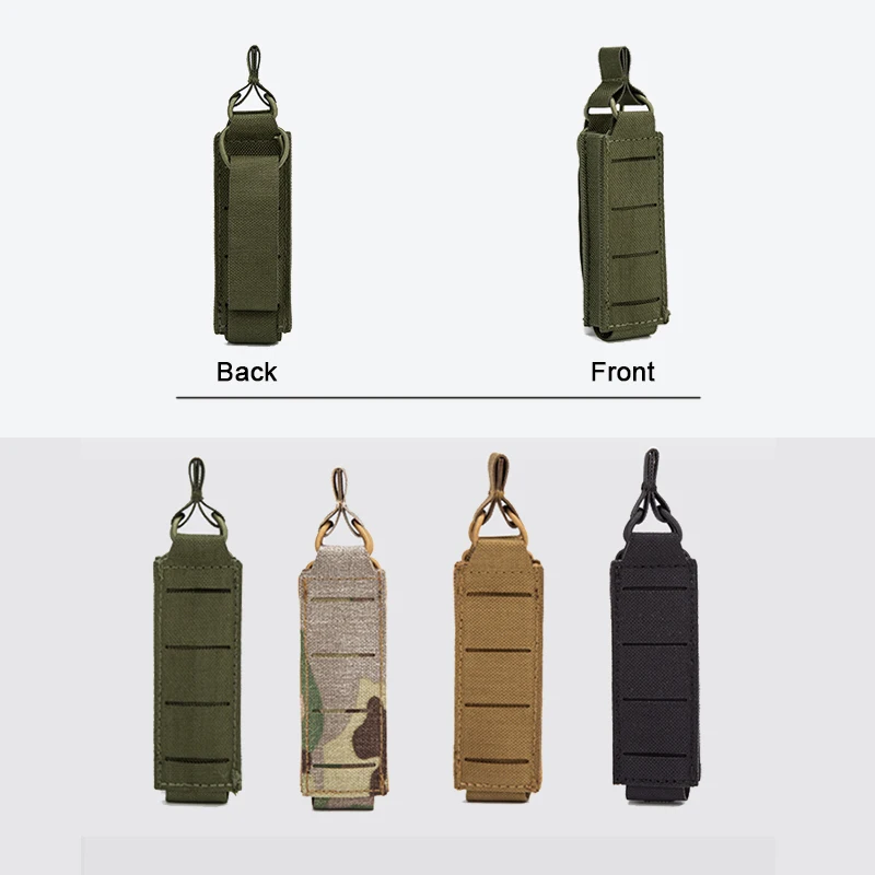 Bolsa de nailon para revistas de 9mm, 1000D, corte láser, ligera, individual, Molle, táctica, Edc, mochila, chaleco, accesorios de caza - imagen 4