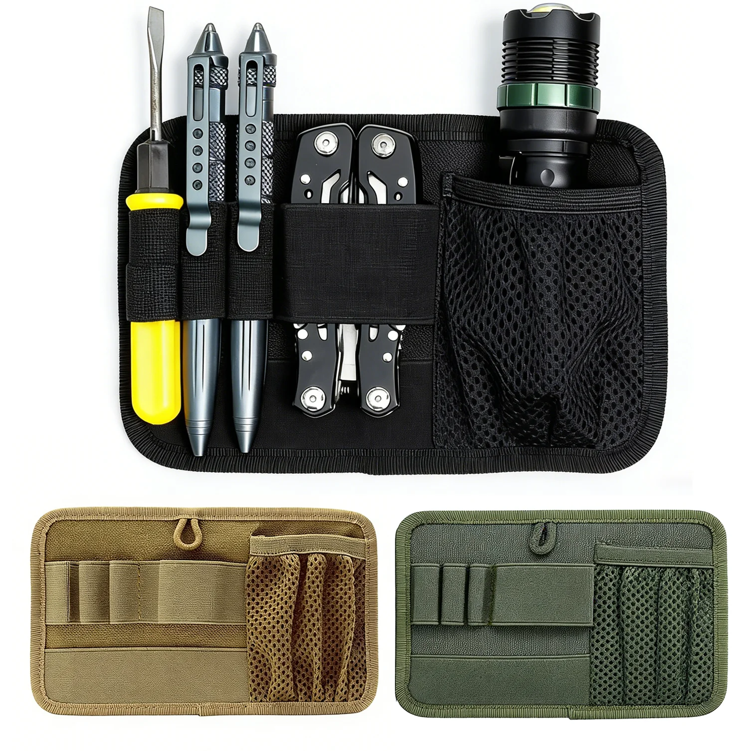 Organizador EDC de Panel de bucle de gancho Modular, bolsa de separación interior para mochila, chaleco, accesorios de caza, herramientas y equipos utilitarios