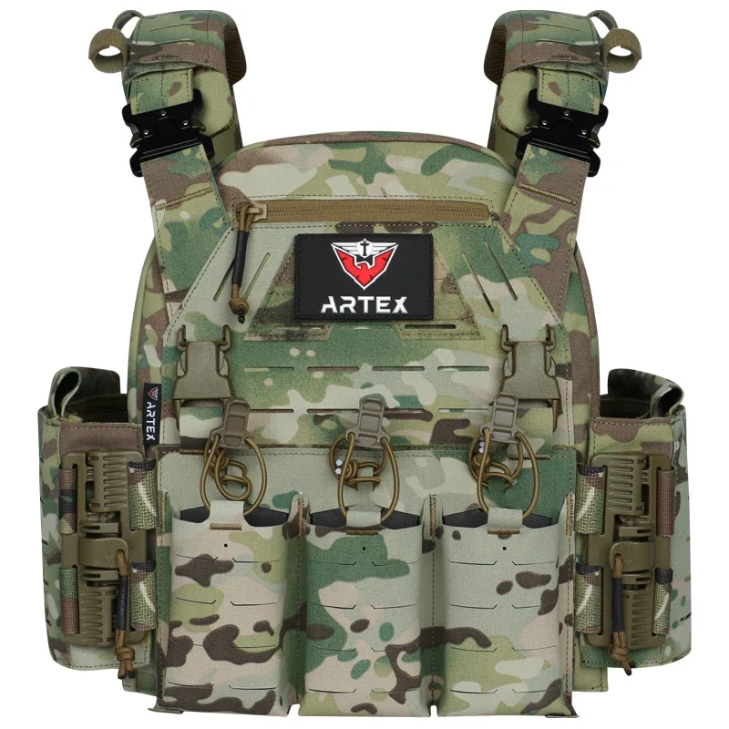 Chaleco táctico con Triple bolsa para revistas 5,56mm exterior multifuncional impermeable 500D nailon modular de liberación rápida - imagen 2