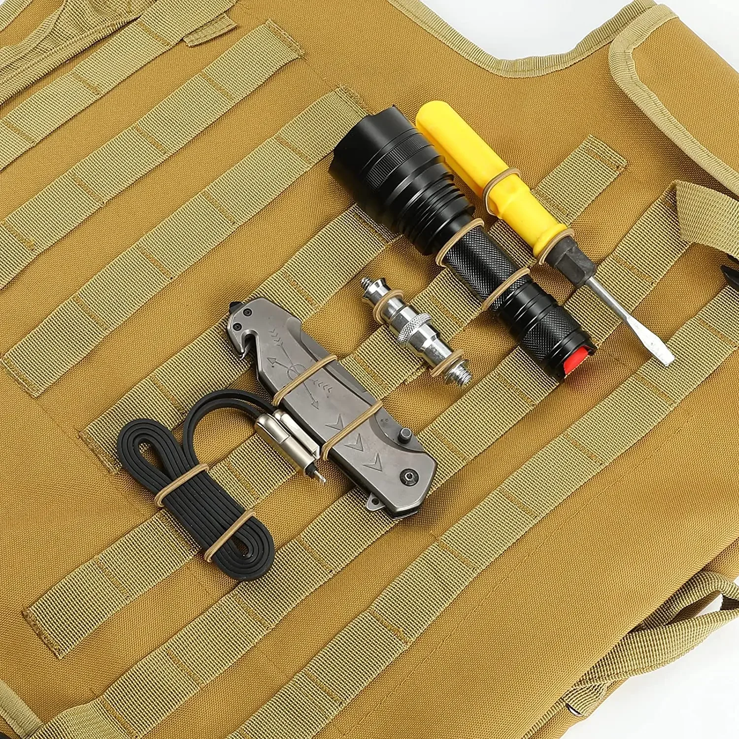 10 Uds PTT retenedor táctico elástico Molle hebilla vinculante retenedor correa fija para antena palo tubo cuerda elástica correas hebilla - imagen 4