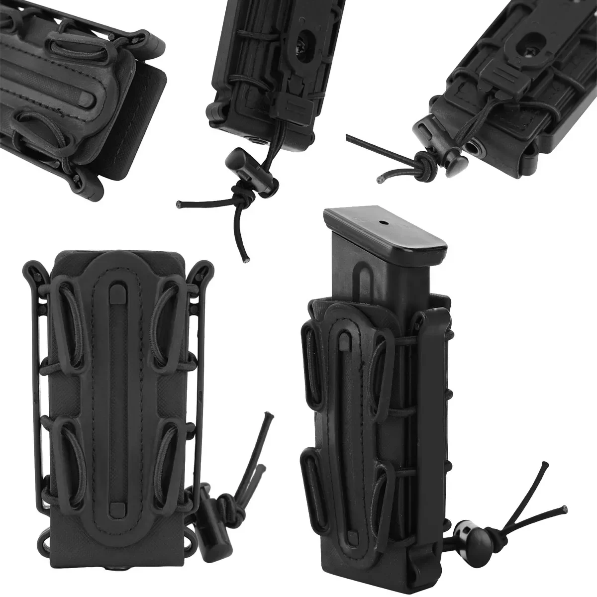 Bolsa táctica Molle de 9mm con Clip para cinturón para Glock 17 19 M9 P226, soporte para pistola Mag, bolsa rápida, soporte de cargador de carcasa suave - imagen 4