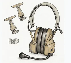 GEN 6 CS Auriculares de comunicación entrenamiento tiro airsoft